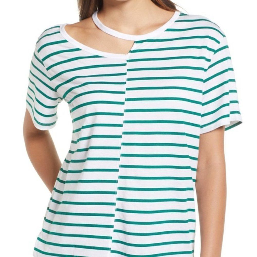 BP. Stripe Remix cut off neck short sleeve T-Shirt size XXS